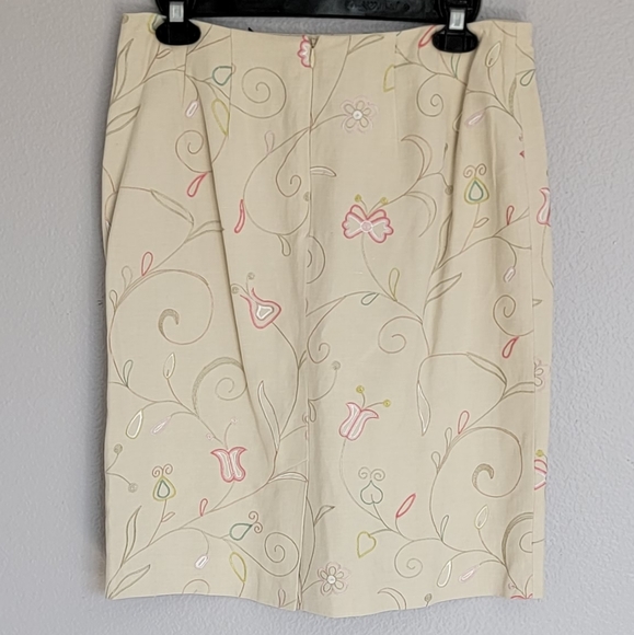 GRACE DANELEWIS EMBROIDERED SILK& LINEN BLAZER SKIRT SUIT SET/Size 6 - Picture 3 of 15